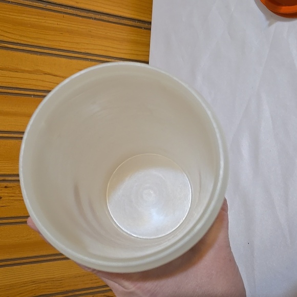 Vintage Tupperware, Tall Canister, Opaque, Orange Flip Spout, Lid - Picture 8 of 9